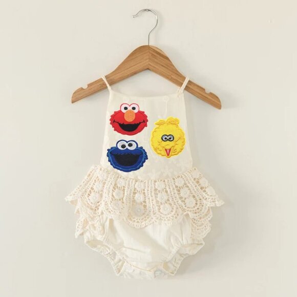 Elmo Romper Smash Birthday Cookie Monster Outfit Clothes Sesame Street Dress